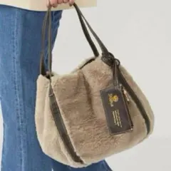 美品★SHIPS any別注　Folna 2WAYフェイクファーバッグ