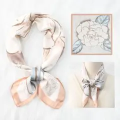 大判　スカーフ　おしゃれ シルク調 ストール きれいめ　通勤　バック ピンク系