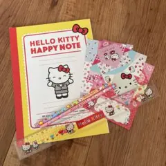 平成レトロ★ハローキティノート折り紙メモ鉛筆30cm方眼定規まとめ売りサンリオ