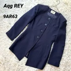 【Aqg REY】 ノーカラージャケット ジャケット ポケット付き 美品 希少