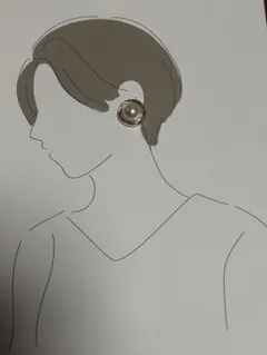 パールスタッドピアス シルバー