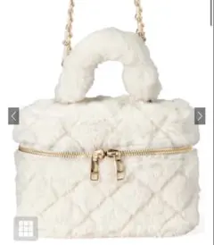 2Wayファーキルティングバニティバッグ[tr1049]