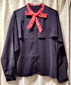 axes femme　アクシーズファム　フリル　ブラウス　リボンタイ