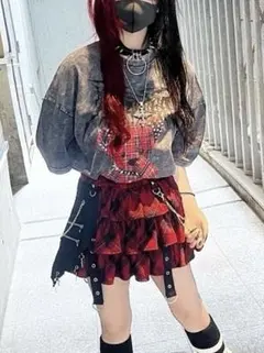TRAVASTOKYO Tシャツ クマプリント ビッグシルエット パンク 地雷系のサムネイル