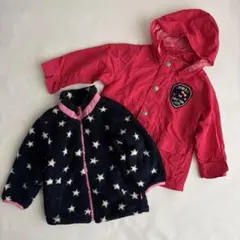 ミキハウス　ダブルビー　アウター　ボア　フリース　ナイロンパーカー　90 ベビー