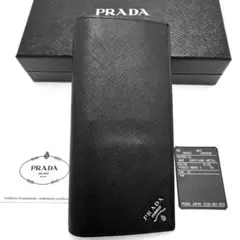 【美品】PRADA プラダ サフィアーノ メタル 長財布 2MV836 NERO