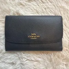 COACH 三つ折り財布 ブラック レザーのサムネイル