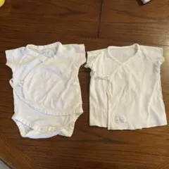 ファミリア　ホワイト 半袖ラップボディ 2枚セット 50cm