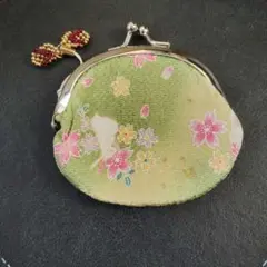 和柄 がま口 コインケース 小銭入れ 桜柄
