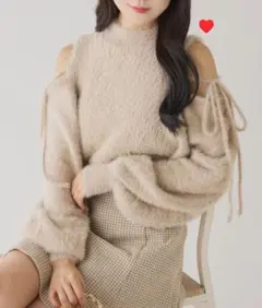 ２way肩あきシャギーニットワンアフターザナイスクラップ