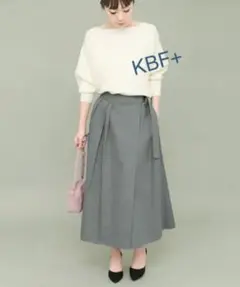 KBF+ ボリュームラップスカート カーキ