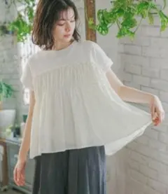 ◇◆niko and⋯ ギャザーフリルTシャツ オフホワイト◆◇のサムネイル