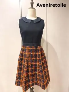 【美品】Aveniretoile オレンジツイードワンピースのサムネイル