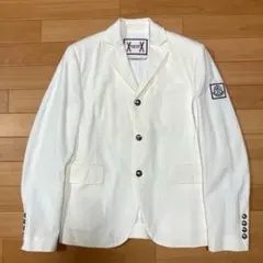 美品★モンクレール ガムブルー　ホワイト テーラードジャケット 3P109