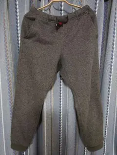 グラミチ ボンディングニットフリースナローリブパンツ グレー M 中古