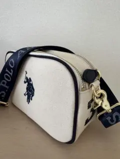 U.S. POLO ASSN. ショルダーバッグ ベージュ/ネイビーのサムネイル