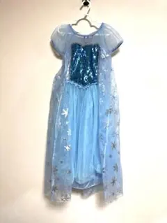 アナ雪 エルサ風ドレス 子供 ハロウィン 130cm 付属品付き