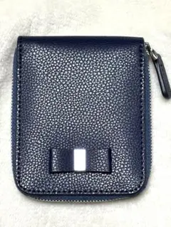 美品　本革　財布　 ボックス型コインケース　カード入れ　ラウンドファスナー