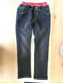 キッズ暖かい裏起毛長ズボン　デニム素材　150cm