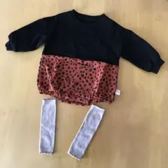 韓国ベビー服　ロンパース　80   と　ソワン　レッグウォーマー