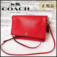 COACHコーチレザーショルダーバッグピンク斜め掛け肩掛けゴールド金具レディース