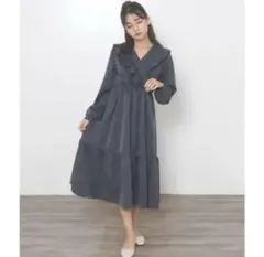 デニム風フリルワンピース／チル（Chille）