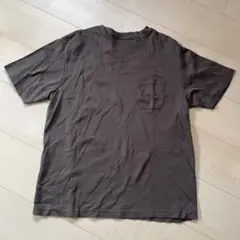 ダークカーキ　半袖Tシャツ 左胸ポケット付き　オリヒカ