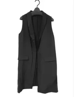 【新品】 ロングベスト ジレ ブラック 黒
