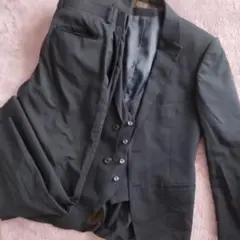 PerpNore Homme ブラックメンズスーツ チェック柄 3ピースセット