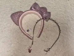 ユニバ USJ ハローキティ ツイード ピンク カチューシャ