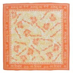 新品/インド製/Shiva & Om/シヴァ&オーム 総柄バンダナ/オレンジ