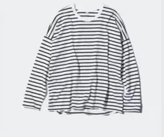 スムースコットンリラックスボーダーT ボーダーロンT ボーダートップス綿100