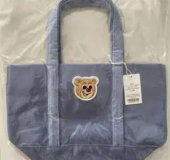 新品未使用‼️ フェイラー　オールドテディワッペントートバッグ　ライトブルー　Ｌ