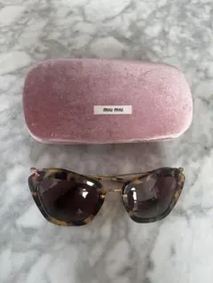 miu miu トータスシェル キャットアイサングラス SMU03V 55口20 - メルカリ