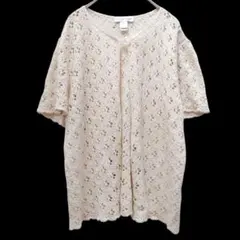 christopher&banks 【L】アイボリー レース編み カーディガン