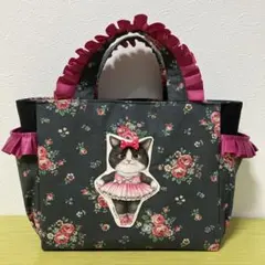 ゆ*ら様 コヤンイサムチョン　新柄リトルヤーンハンターズ　フリルトート＆ポーチ ゆ*ら様 コヤンイサムチョン 新柄リトルヤーンハンターズ フリルトート