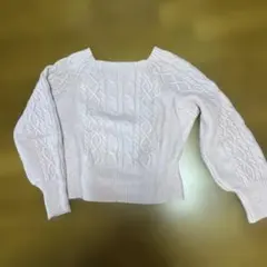 パフスリーブ　長袖　ニット