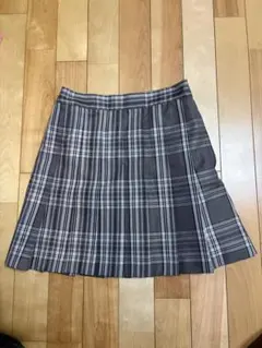 グレー系チェック プリーツスカート