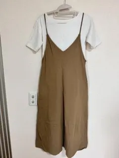 AZUL ブラウン キャミワンピース ポケット付き