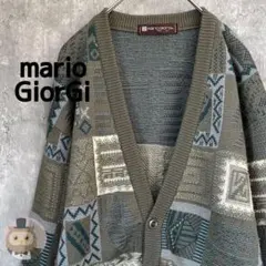 【日本製】デザイン ニット カーディガン 古着 レトロ ビンテージ