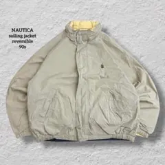 ノーティカセーリングジャケットリバーシブルvintage刺繍ロゴ90s古着