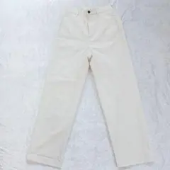 ストレートパンツ 白 シンプル 仕事 運動 S　ベーシック
