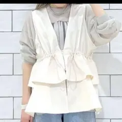 新品未使用　LEPSIM 【ゆきはさん企画】ギャザー2way ベスト　アイボリー