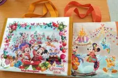 Disneyビニールバック2枚セット 2018クリスマス　ディズニーリゾート40