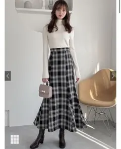 GRL チェック柄ツイードマーメイドスカート Mサイズ