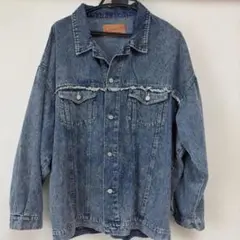フリンジ　デニムジャケット　L
