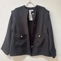 【Lugnoncure】新品未使用タグ付 ツイードジャケット 袖取外し 2way