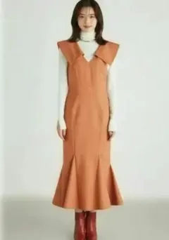 ル*ー様 rienda Bigカラーデザインマーメイドワンピース