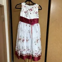 【美品】花柄刺繍レース　ドレス【サイズ150】