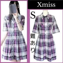 l*3様 Xmiss　キスミス　タータン　チェック　フレア　シャツ　ワンピースのサムネイル